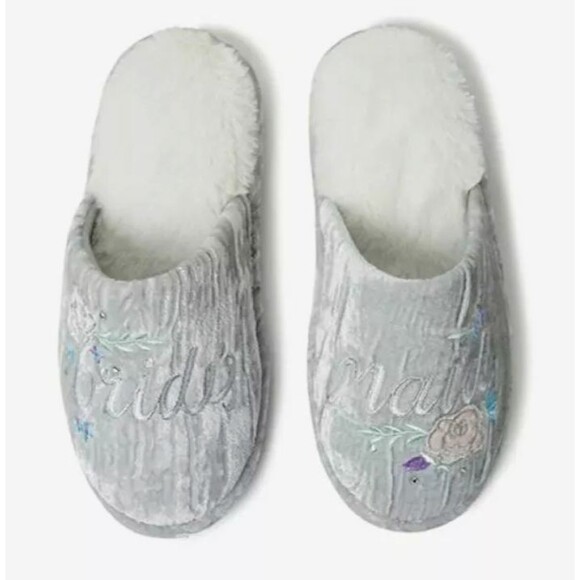 Dearfoams Bridesmaid Slippers  Women's XL 11-12  NWT  Wedding Memory Foam Scuff - Picture 1 of 4